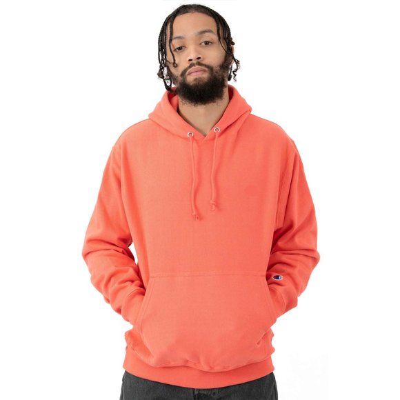 Champion Reverse Weave Fleece Pullover Hoodie Sweatshirt Papaya Peach GF… - Picture 2 of 9